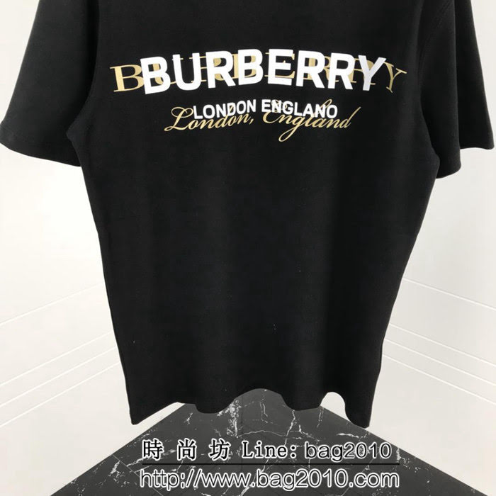 BURBERRY巴寶莉 專櫃最新限量款 雙層字母印花logo 純棉短袖 百搭情侶款 ydi1239